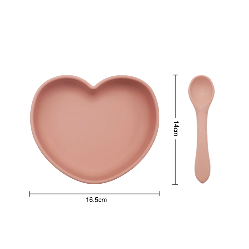 Bbay Heart-Shaped Dinner Plate With Suction - Image 3