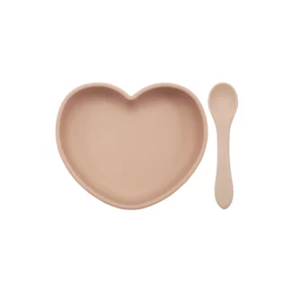 Bbay Heart-Shaped Dinner Plate With Suction