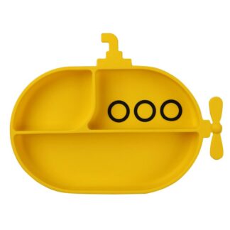 Children's Yellow Aircraft Shape Silicone Sucker Dishes