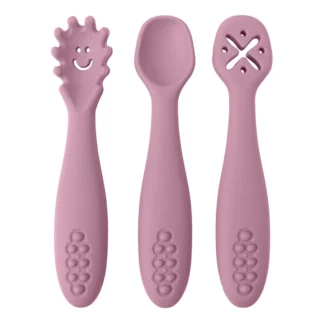 3PCS Silicone Training  Spoon Fork For Baby
