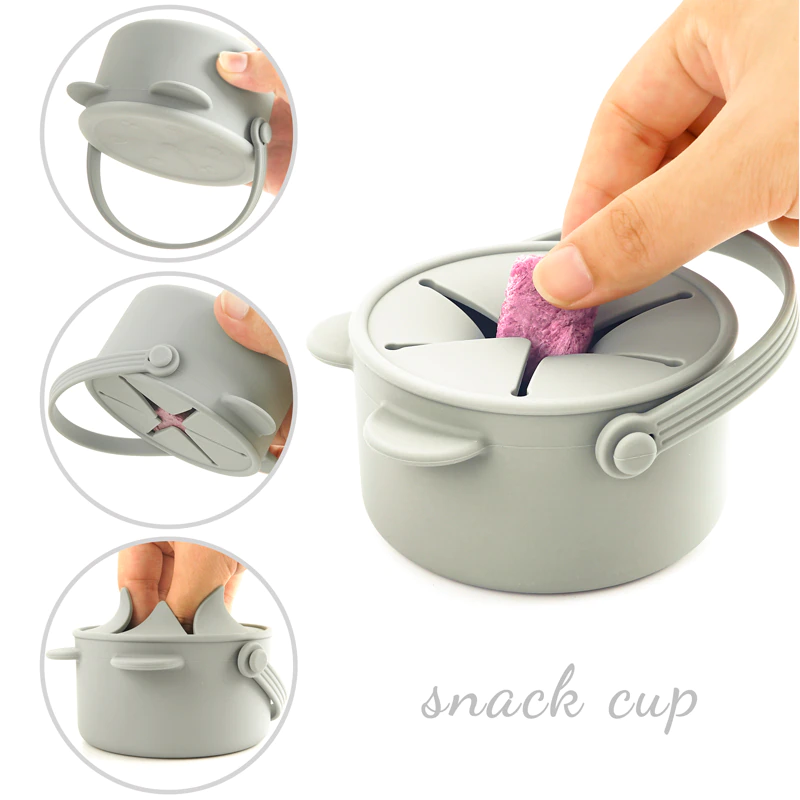 Baby Infant Learning Feeding Snack Cup With Silicone Lid - Image 2