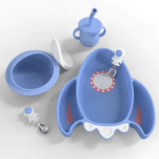 Baby Astronaut Style Silicone Non-slip  Dinnerware Set