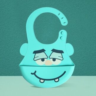 Cute Cartoon Print BPA-Free Soft Waterproof Silicone Bib For Children