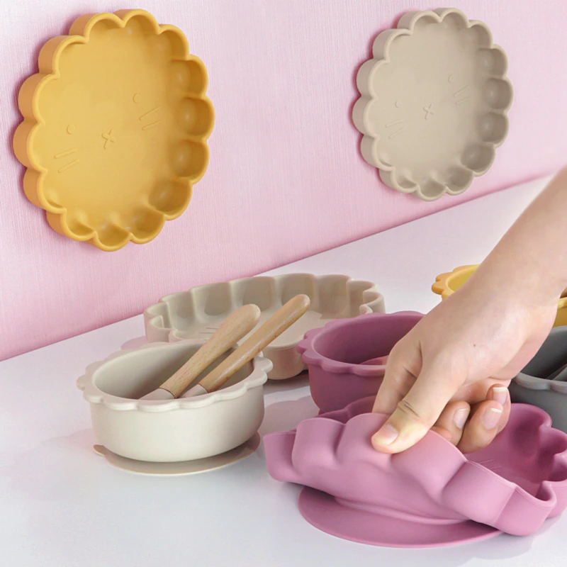 7PCS/Set Baby Silicone Non-slip Dinnerware Set - Image 2