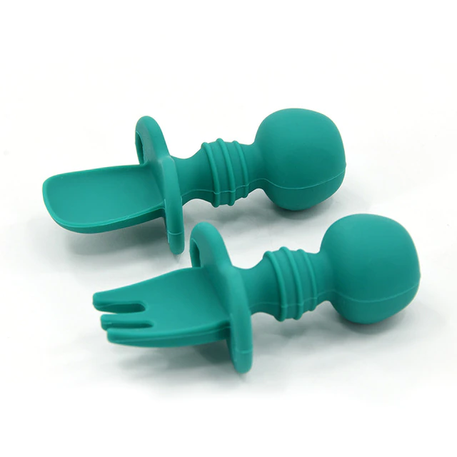 Baby Licking Artifact Silicone Soft Fork Spoon Set