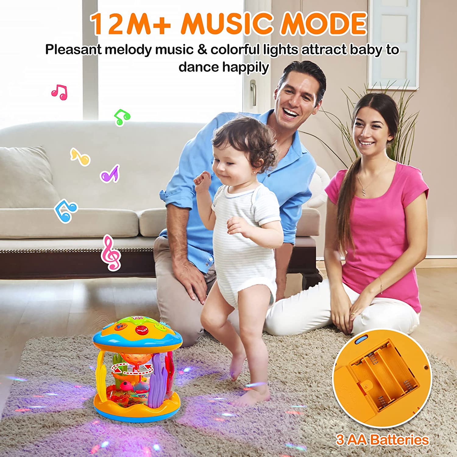 Musical Toy Babies Ocean Rotary Projector Montessori Early Educational Toys with Light - Image 3