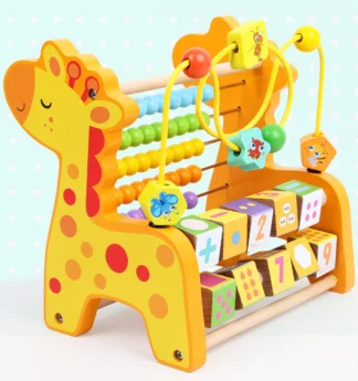 Wooden Montessori Math Toys Multifunction Abacus Toys Around Beads