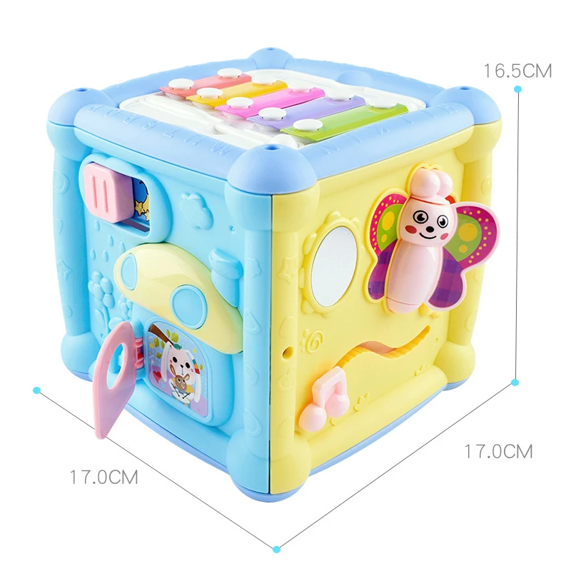 Baby Musical Box Toddler Hand Drum Toy Baby Activity Cube Geometric Blocks Toy - Image 3