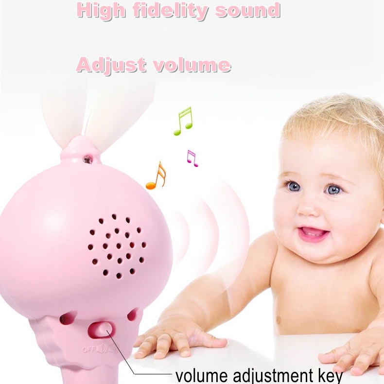 Music Flashing Rattle Toys Rabbit Teether Hand Bells Infant Toy - Image 4