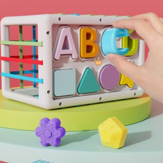 Baby Colorful Sensory Cube Toys with Elastic Bands