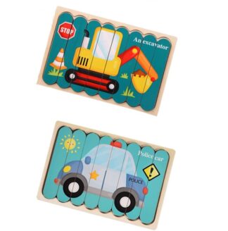 Double Sided Strip Wooden 3D Puzzles Baby Toy