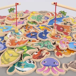 Wooden Magnets Fishing Games Kid Toys