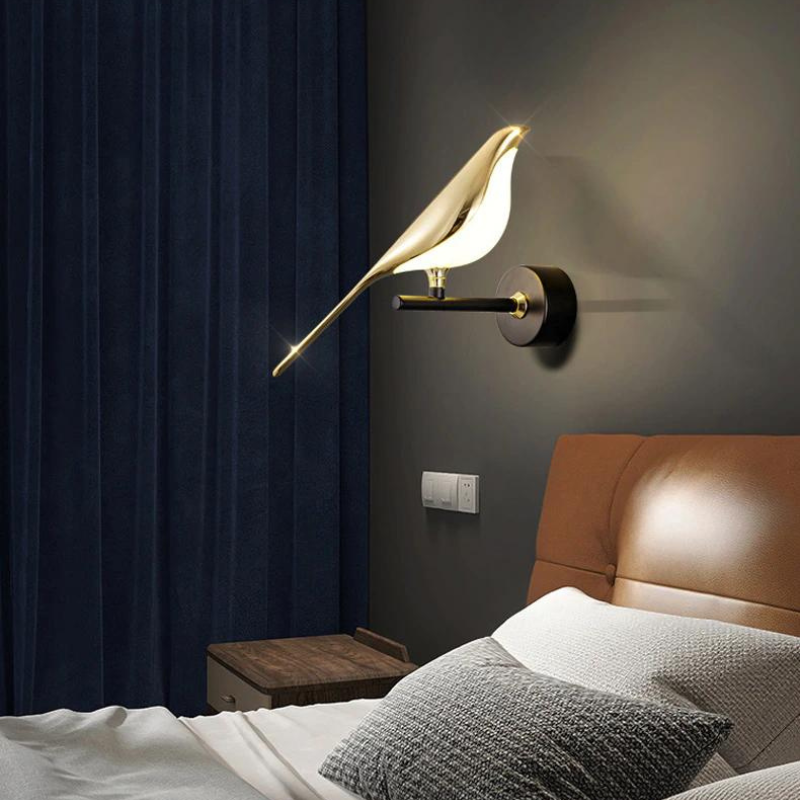 Nordic LED Golden Bird Wall Lamp Parlor Bar - Image 3