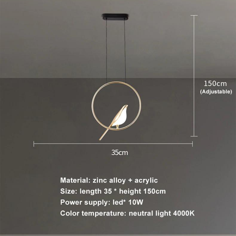 Nordic LED Ceiling Pendant Lights, Golden Bird - Image 2