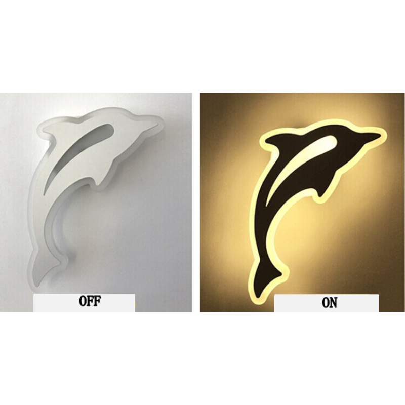 Modern Minimalist Bedroom Acrylic Dolphin Wall Lamps - Image 2