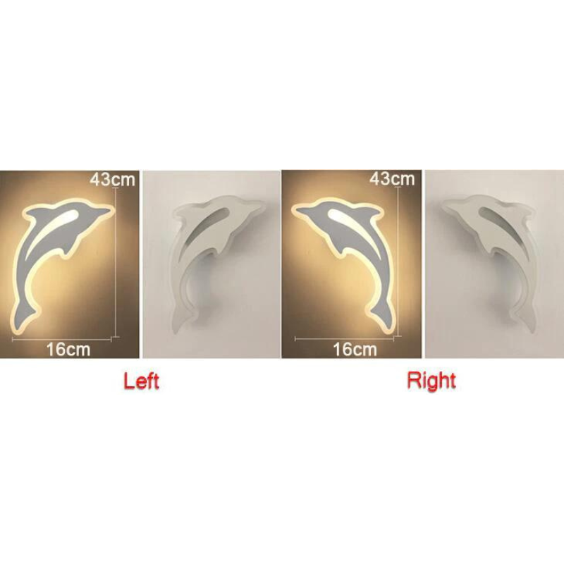 Modern Minimalist Bedroom Acrylic Dolphin Wall Lamps - Image 3