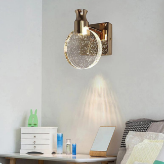 Simple Wall Lamp Crystal Mirror
