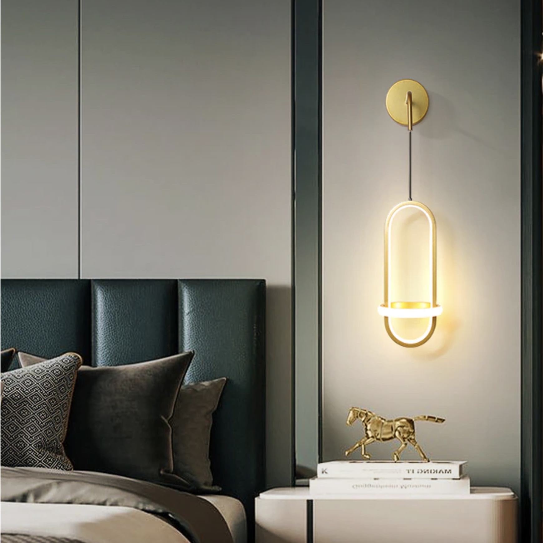 Nordic Style Modern LED Ceiling Lamp, Gold-White Light - Image 2