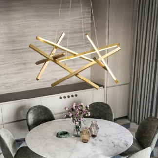 Postmodern Gold LED Chandelier Lamp