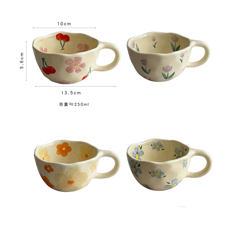 Hand Pinched Irregular Flower Ceramic Mug - Image 2