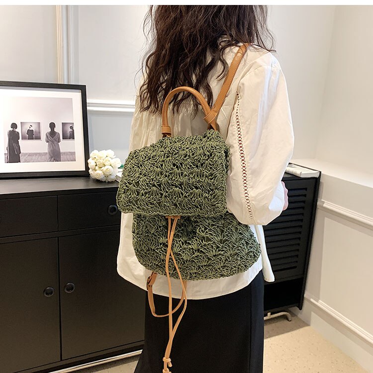 Summer Straw Backpack Bag - Image 4