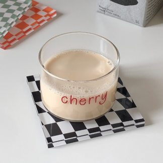 Cup Coaster Placemats for Cups Checkerboard Coaster, Black