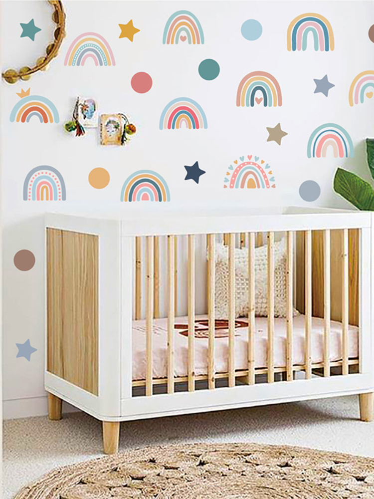 76pcs Rainbow Wall Stickers Decals Nursery Decor - Image 2