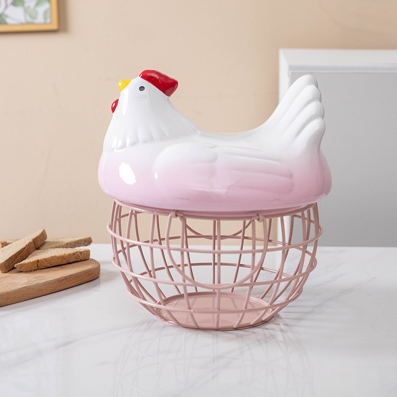 Creative Ceramic Egg Basket Kitchen Storage Basket