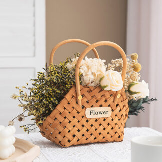 Hand Woven Mini Flower Basket Wooden