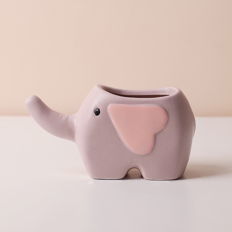 Creative Shape Plant Pot Ceramic Pots, Elephant