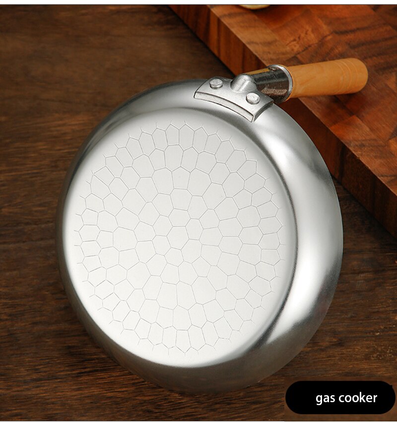 Japanese Style Standing Wooden Handle Frying Pan Breakfast Maker Cookware - Image 6