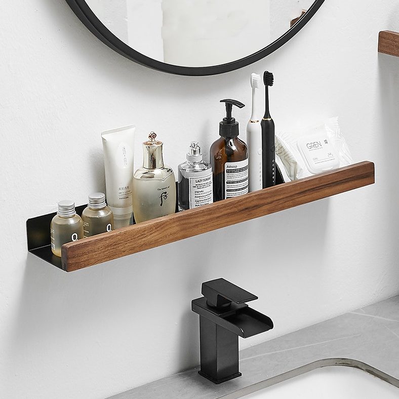 Solid Wood Corner Shelves, Wall Mounted Shampoo Holder