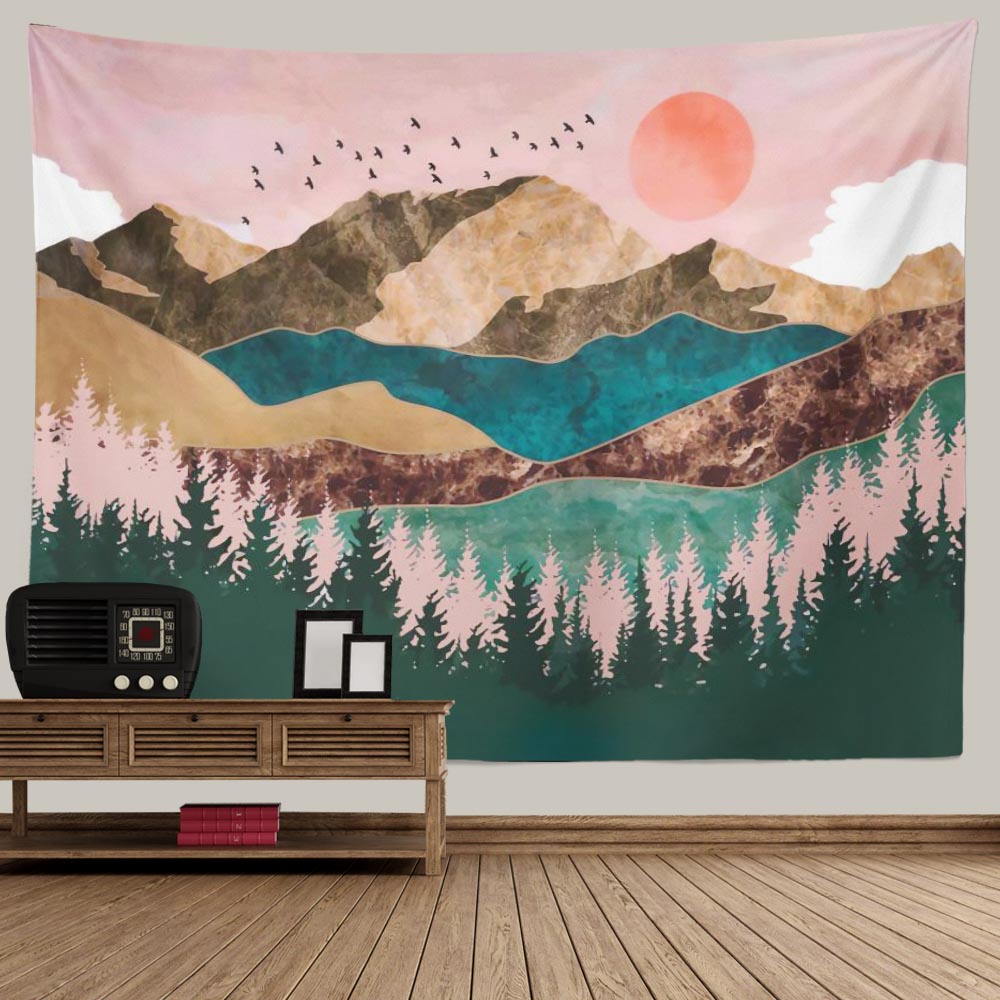 Abstract Landscape Mountain Tapestry Wall Hanging Home Decor - Image 5