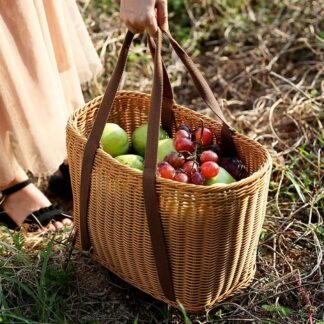 Woven Picnic Basket Multipurpose Totes Large Bag