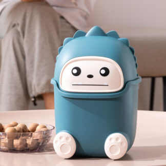 Mini Trash Can Desktop, Blue Cartoon Cute
