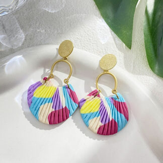 Polymer Clay Geometric Drop Earrings