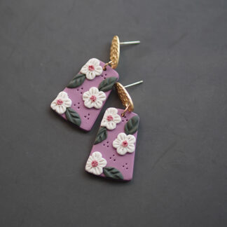 Purple Geometric Polymer Clay Earings