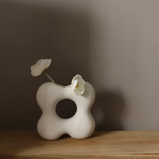 Simple Plain Embryo Ceramic Vase Decoration Ornament, Flower
