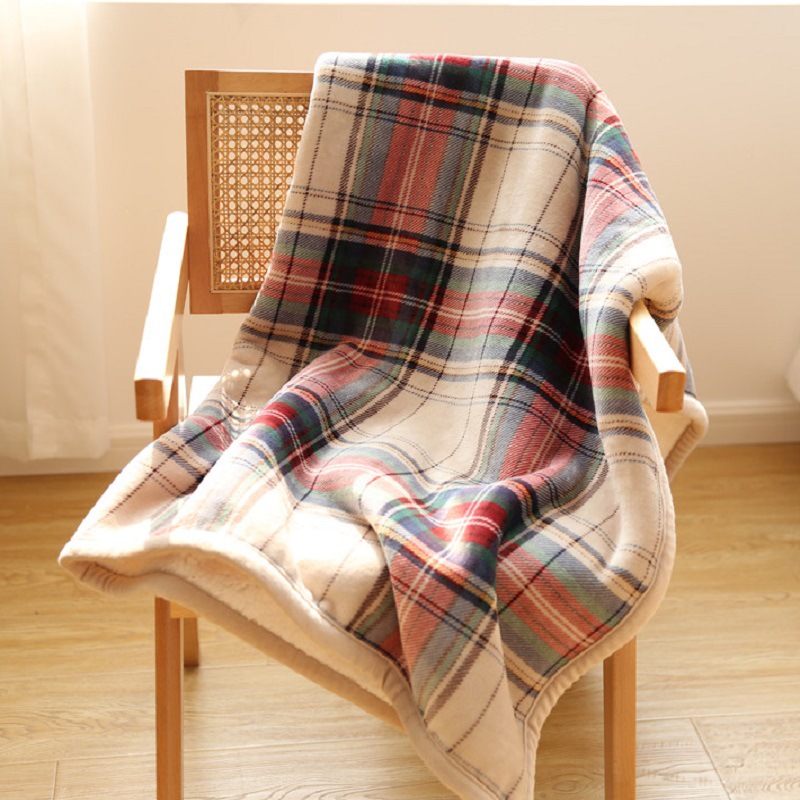 Sherpa Throw Blanket Soft Plush Boho Stripe Bed Blanket - Image 2