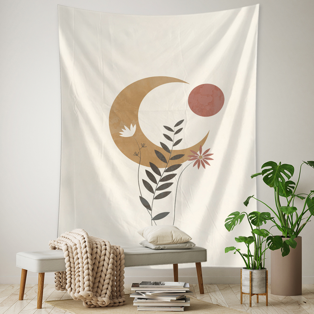 Retro Simple Moon Illustration Wall Tapestry