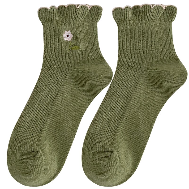 Sun Series Cute Flower Curling Loose Women's Socks - Image 4
