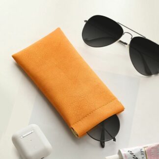 Portable Soft PU Leather Glasses Bag