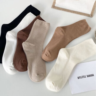 Solid Color Autumn Korean Socks