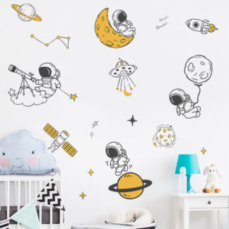 Cartoon Space Astronaut Eco-Friendly PVC Wall Stickers