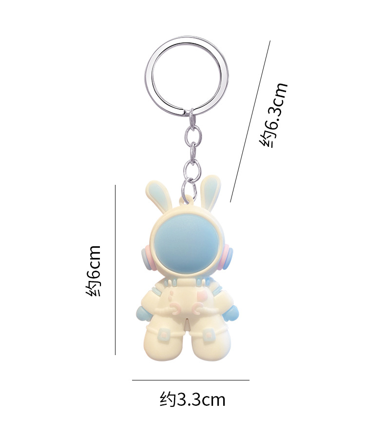 Resin PVC Space Rabbit Astronaut Key Chain - Image 5