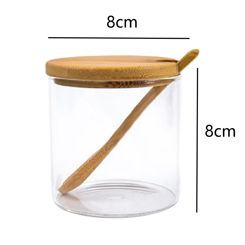 Set 3 PCS Glass Spice Organizer Jars with Spoon Lid - Image 5