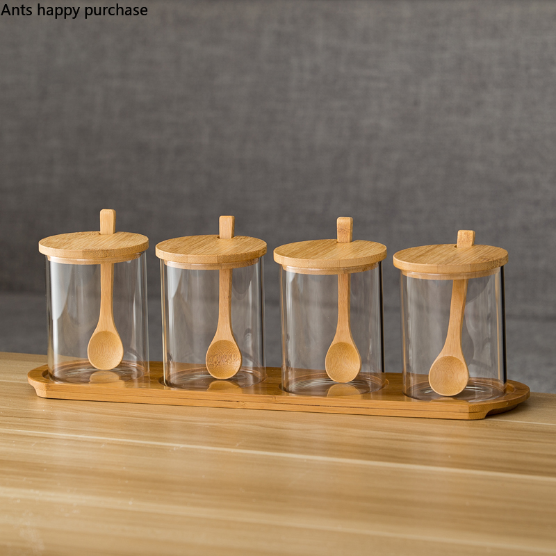 Nordic Style Glass Jars and Lids Seasoning Containers Set - Image 4