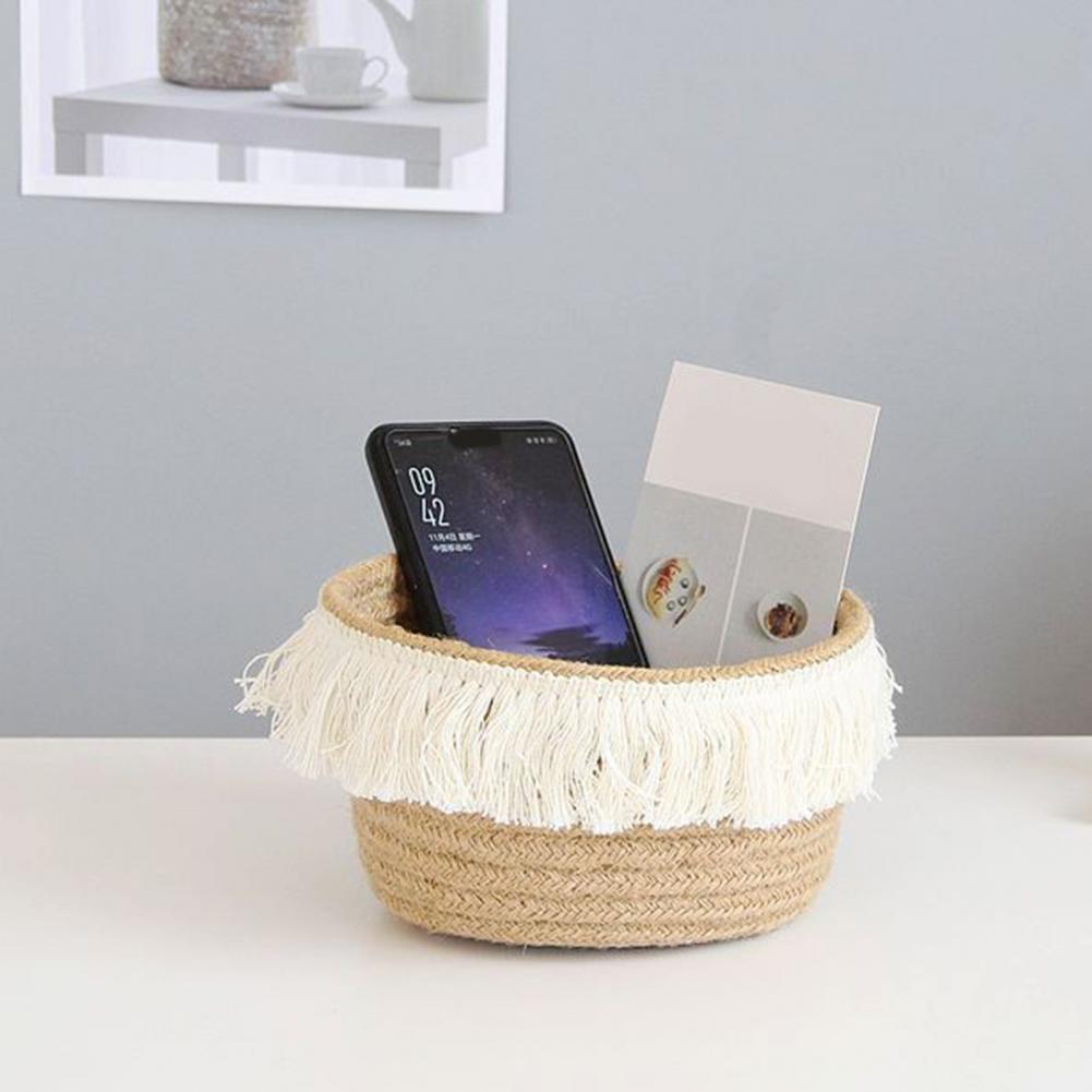 Storage Basket Natural Anti-deform Jute Handmade - Image 4