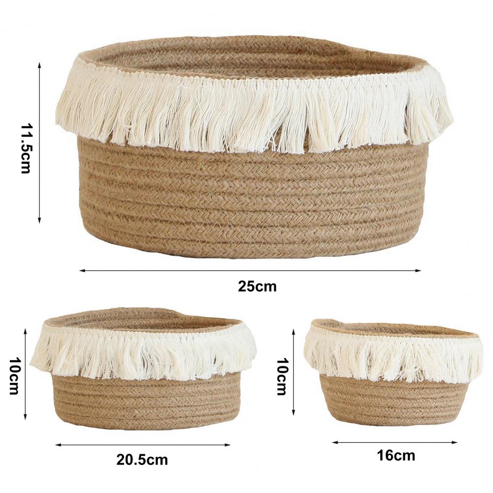 Storage Basket Natural Anti-deform Jute Handmade - Image 5