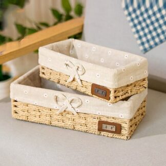 Straw Storage Basket Imitation Rattan Basket